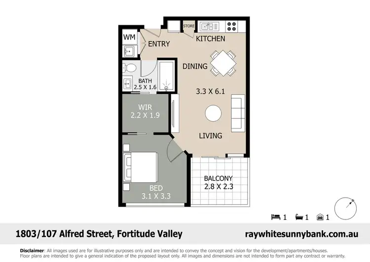 Floorplan of Homely apartment listing, 1803/107 Alfred Street, Fortitude Valley QLD 4006