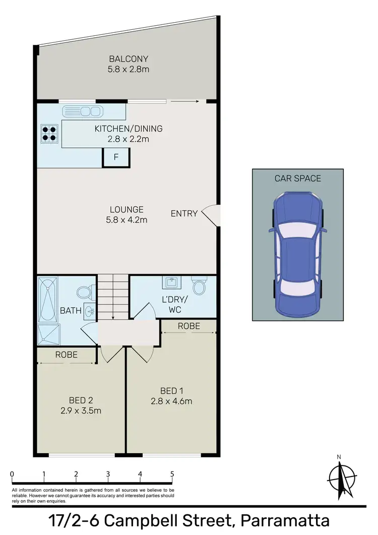 Floorplan of Homely apartment listing, 17/2-6 Campbell Street, Parramatta NSW 2150