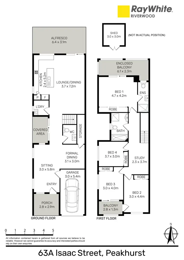 Floorplan of Homely semi-detached listing, 63A Isaac Street, Peakhurst NSW 2210