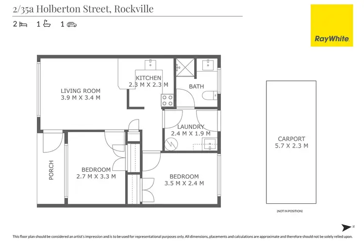Floorplan of Homely unit listing, 2/35A Holberton Street, Rockville QLD 4350
