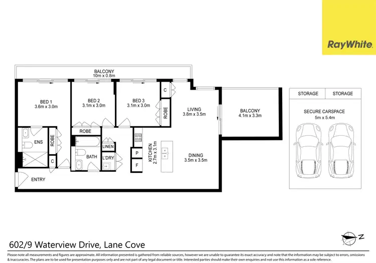 Floorplan of Homely unit listing, 602/9 Waterview Drive, Lane Cove NSW 2066