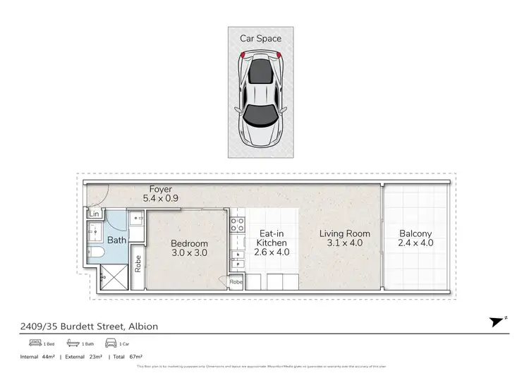 Floorplan of Homely unit listing, 2409/35 Burdett Street, Albion QLD 4010