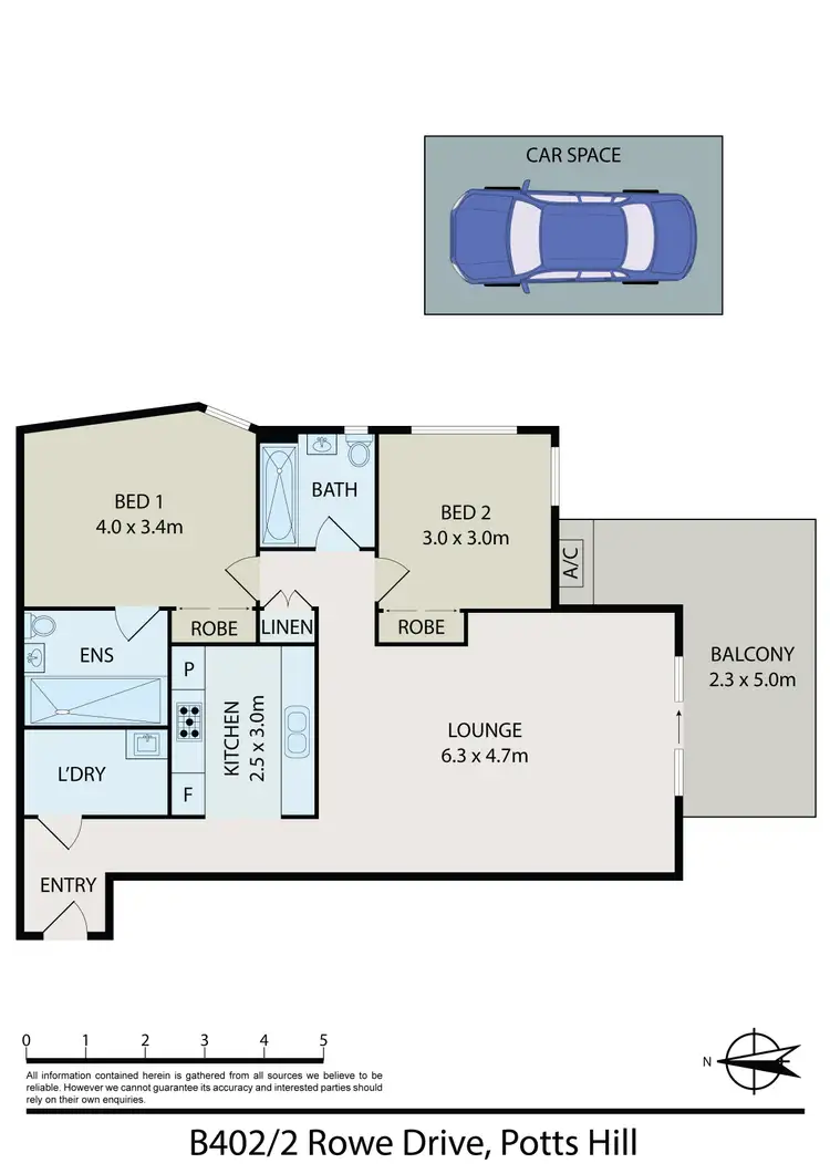 Floorplan of Homely unit listing, 402B/2 Rowe Drive, Potts Hill NSW 2143