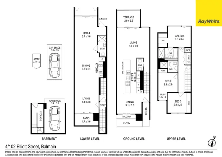 Floorplan of Homely townhouse listing, 4/102 Elliott Street, Balmain NSW 2041