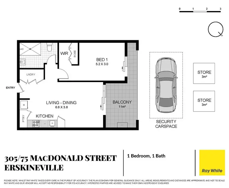Floorplan of Homely unit listing, 305/75 Macdonald Street, Erskineville NSW 2043