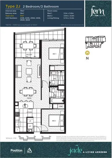 Floorplan of Homely apartment listing, 2208/35 Burdett Street, Albion QLD 4010