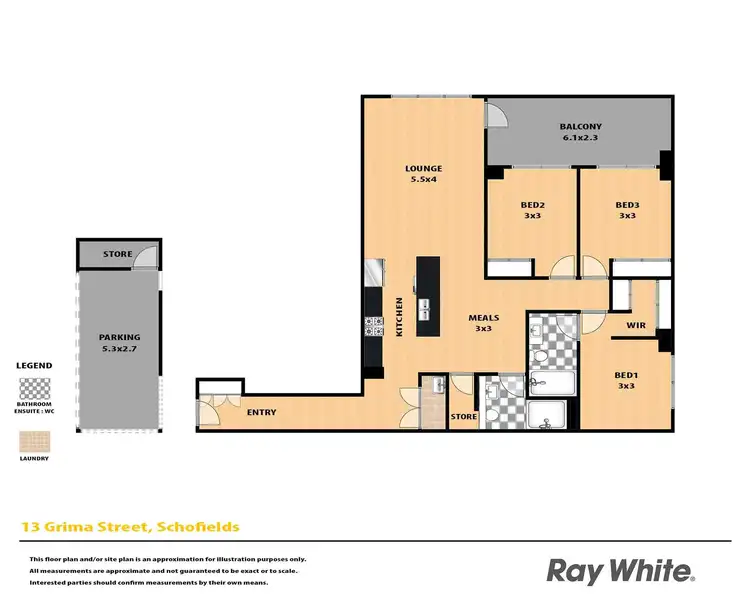 Floorplan of Homely apartment listing, 13B Grima Street, Schofields NSW 2762