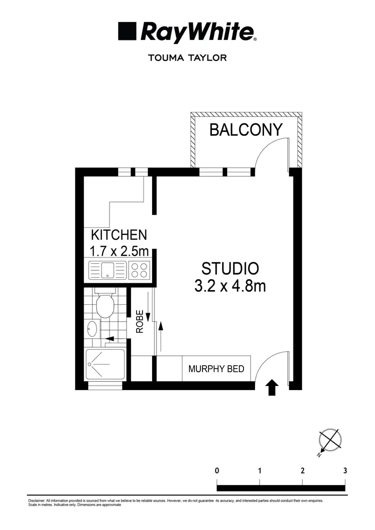 Floorplan of Homely studio listing, 25/8 Wylde Street, Potts Point NSW 2011