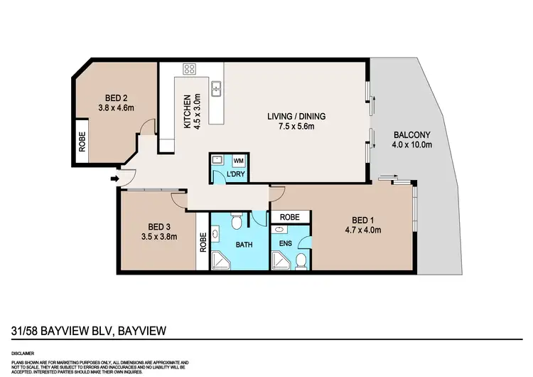 Floorplan of Homely apartment listing, 31/58 Bayview Boulevard, Bayview NT 820