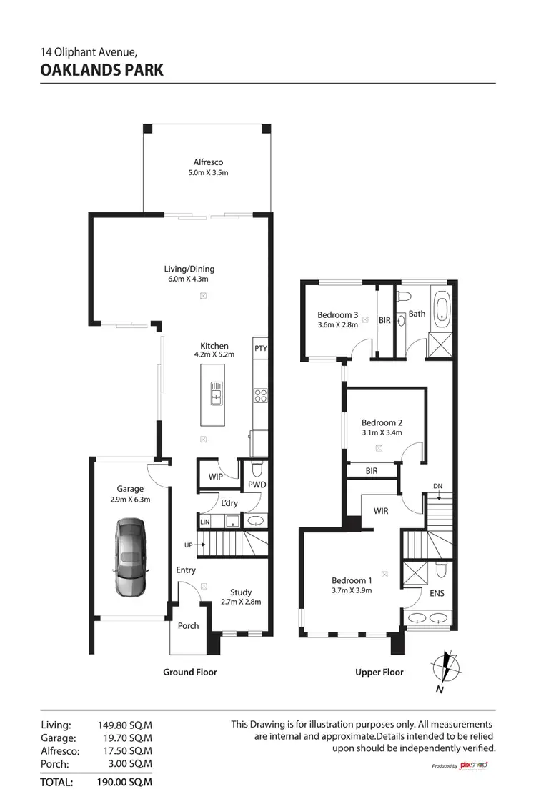 Floorplan of Homely house listing, 14 Oliphant Avenue, Oaklands Park SA 5046