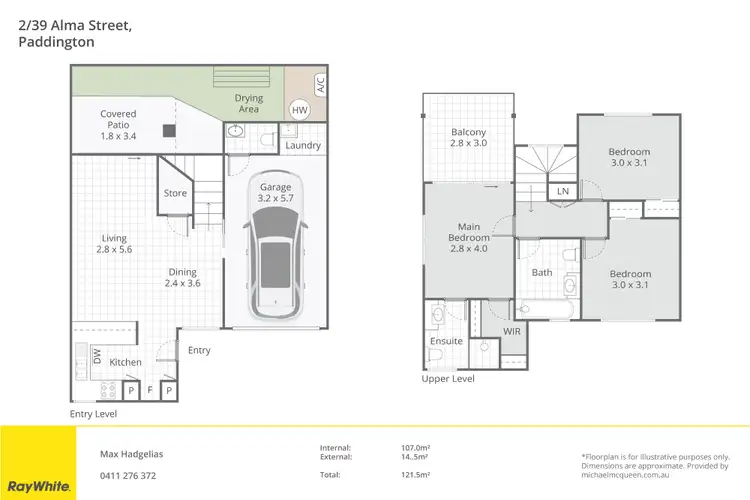 Floorplan of Homely townhouse listing, 2/39 Alma Street, Paddington QLD 4064