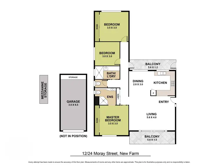 Floorplan of Homely apartment listing, 12/24 Moray Street, New Farm QLD 4005