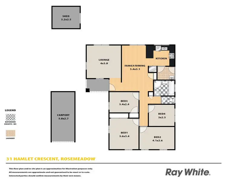 Floorplan of Homely house listing, 31 Hamlet Crescent, Rosemeadow NSW 2560