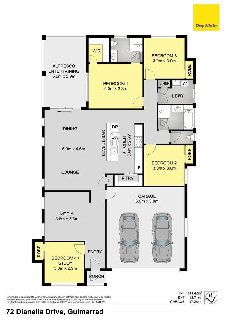 Floorplan of Homely house listing, 72 Dianella Drive, Gulmarrad NSW 2463