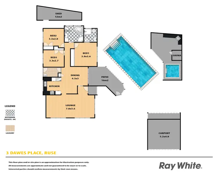 Floorplan of Homely house listing, 3 Dawes Place, Ruse NSW 2560