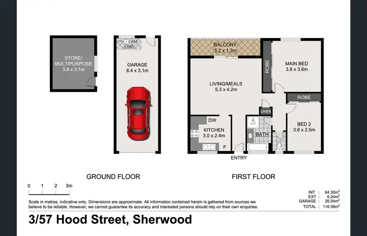 Floorplan of Homely unit listing, 3/57 Hood Street, Sherwood QLD 4075