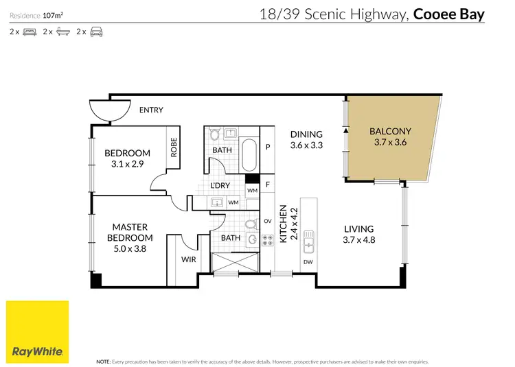 Floorplan of Homely apartment listing, 18/39 Scenic Highway, Cooee Bay QLD 4703