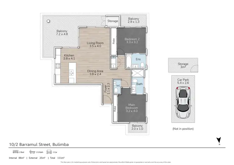 Floorplan of Homely apartment listing, 10/2 Barramul Street, Bulimba QLD 4171