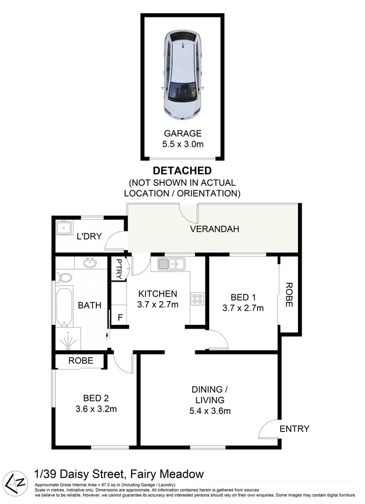 Floorplan of Homely apartment listing, 1/39 Daisy Street, Fairy Meadow NSW 2519