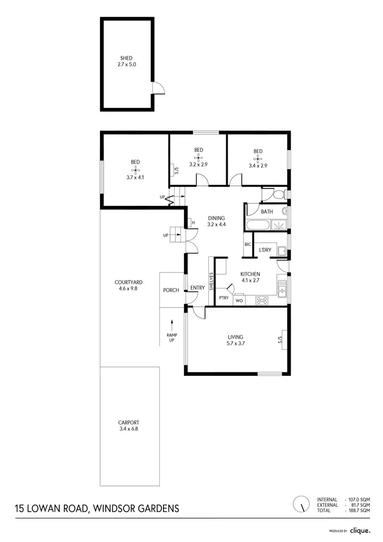 Floorplan of Homely house listing, 15 Lowan Road, Windsor Gardens SA 5087