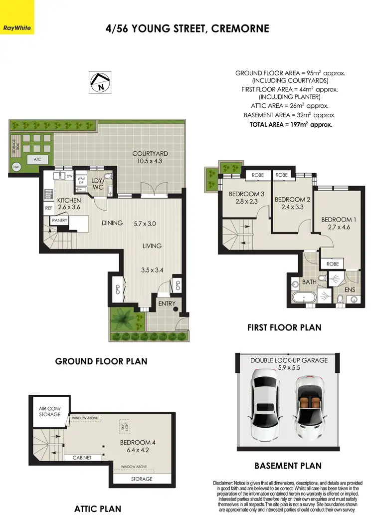 Floorplan of Homely townhouse listing, 4/56 Young Street, Cremorne NSW 2090