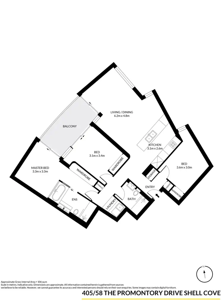 Floorplan of Homely apartment listing, 405/58 The Promontory Drive, Shell Cove NSW 2529