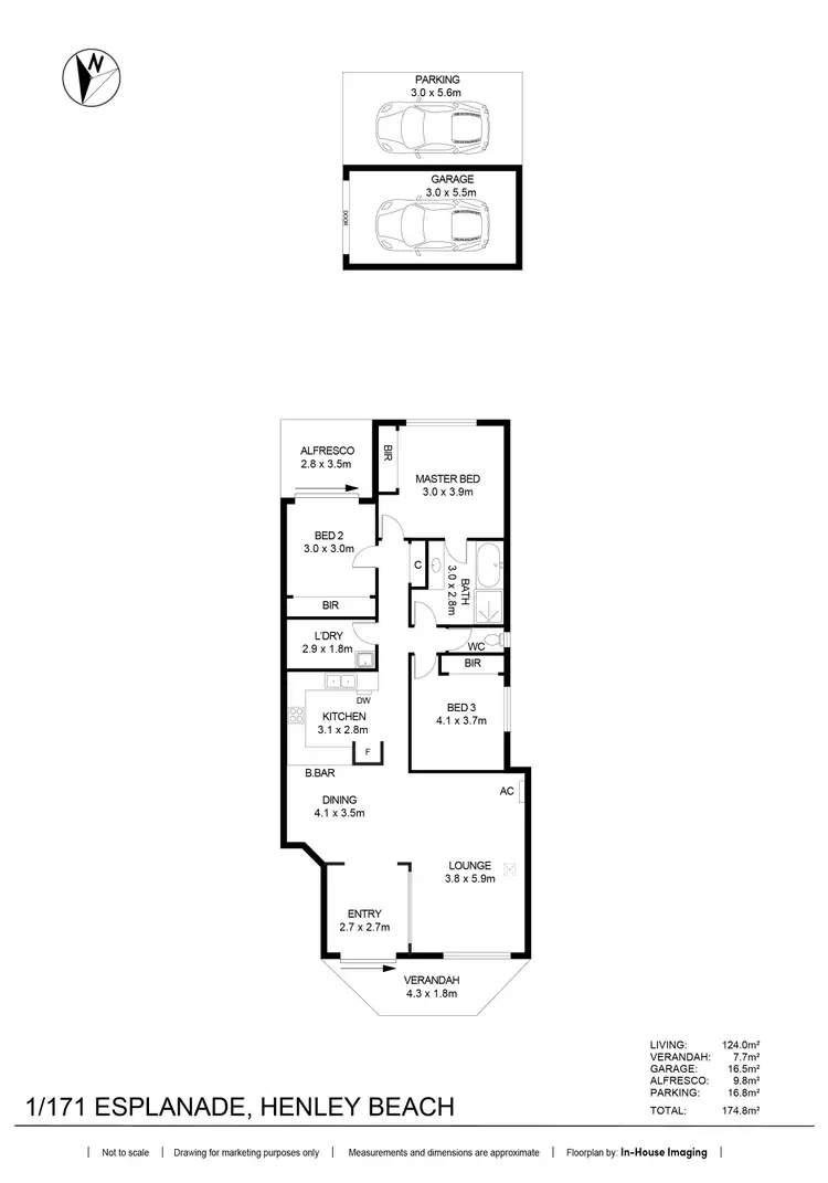 Floorplan of Homely unit listing, 1/171 Esplanade, Henley Beach SA 5022