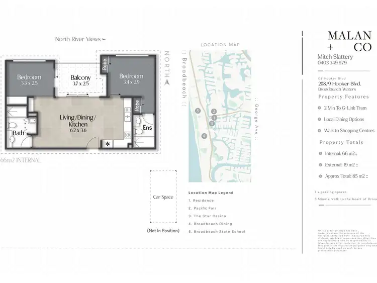 Floorplan of Homely apartment listing, 208/9 Hooker Boulevard, Broadbeach Waters QLD 4218
