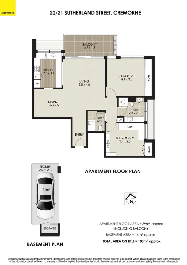 Floorplan of Homely apartment listing, 20/15-23 Sutherland Street, Cremorne NSW 2090