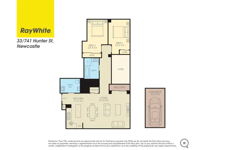 Floorplan of Homely apartment listing, 33/741 Hunter Street, Newcastle West NSW 2302