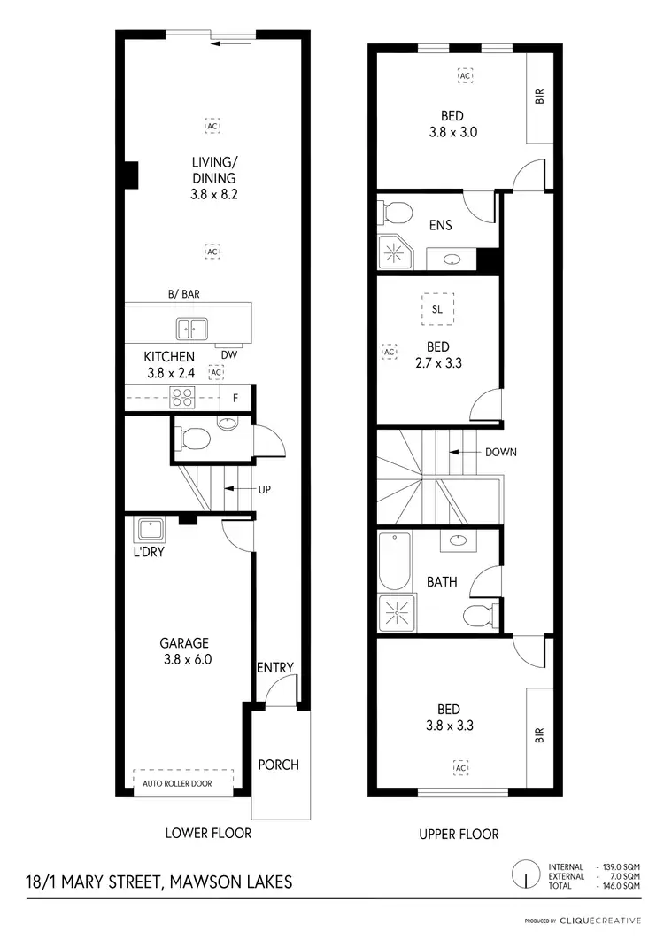 Floorplan of Homely townhouse listing, 18/1-3 Mary Street, Mawson Lakes SA 5095
