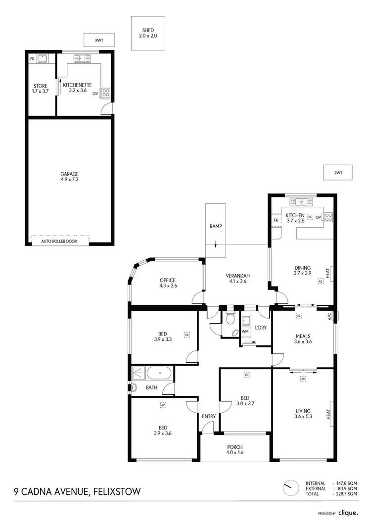 Floorplan of Homely house listing, 9 Cadna Avenue, Felixstow SA 5070