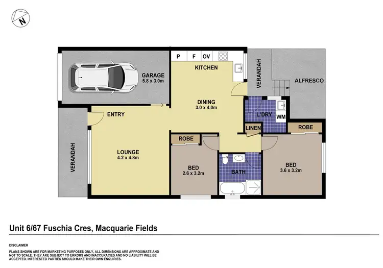 Floorplan of Homely villa listing, 6/67 Fuchsia Crescent, Macquarie Fields NSW 2564