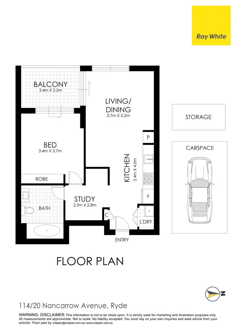 Floorplan of Homely apartment listing, 114/20 Nancarrow Avenue, Meadowbank NSW 2114