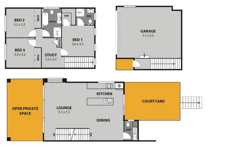 Floorplan of Homely semi-detached listing, A/61 Surfleet Place, Kiama NSW 2533