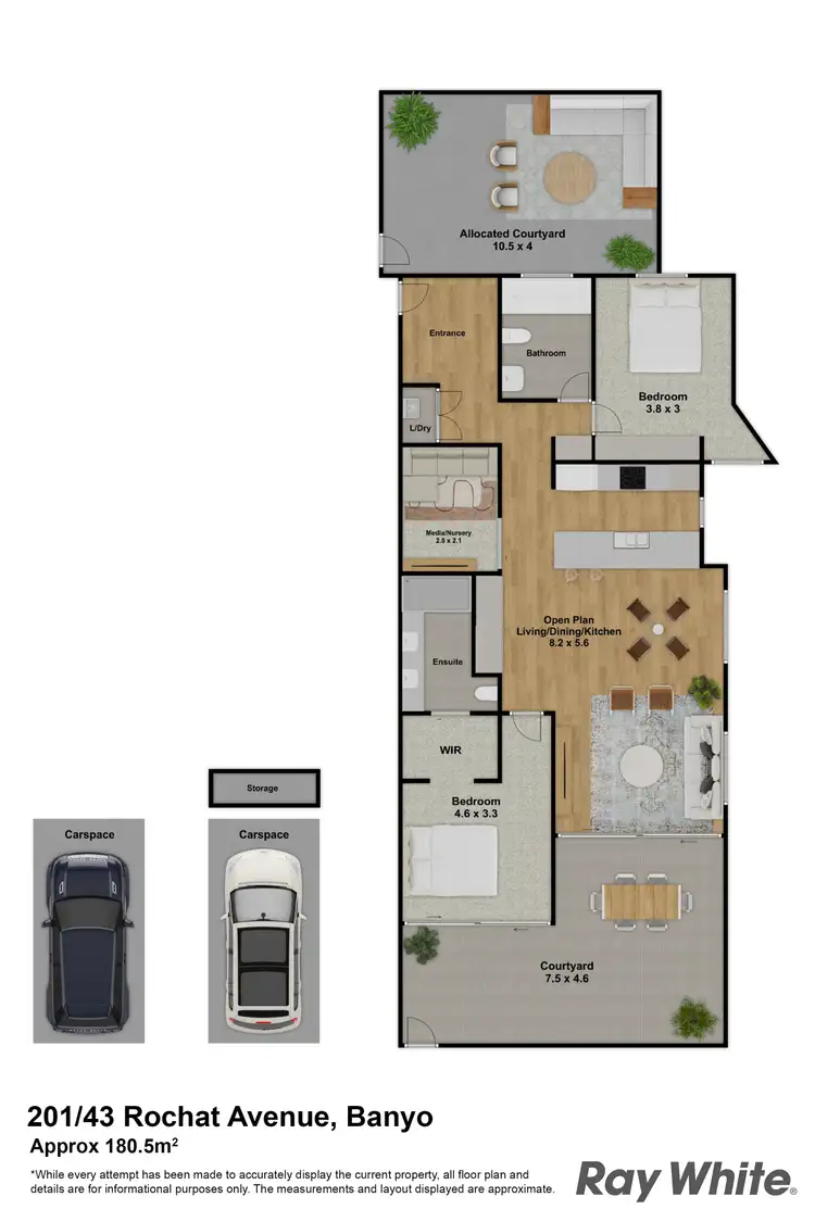 Floorplan of Homely apartment listing, 201/43 Rochat Avenue, Banyo QLD 4014