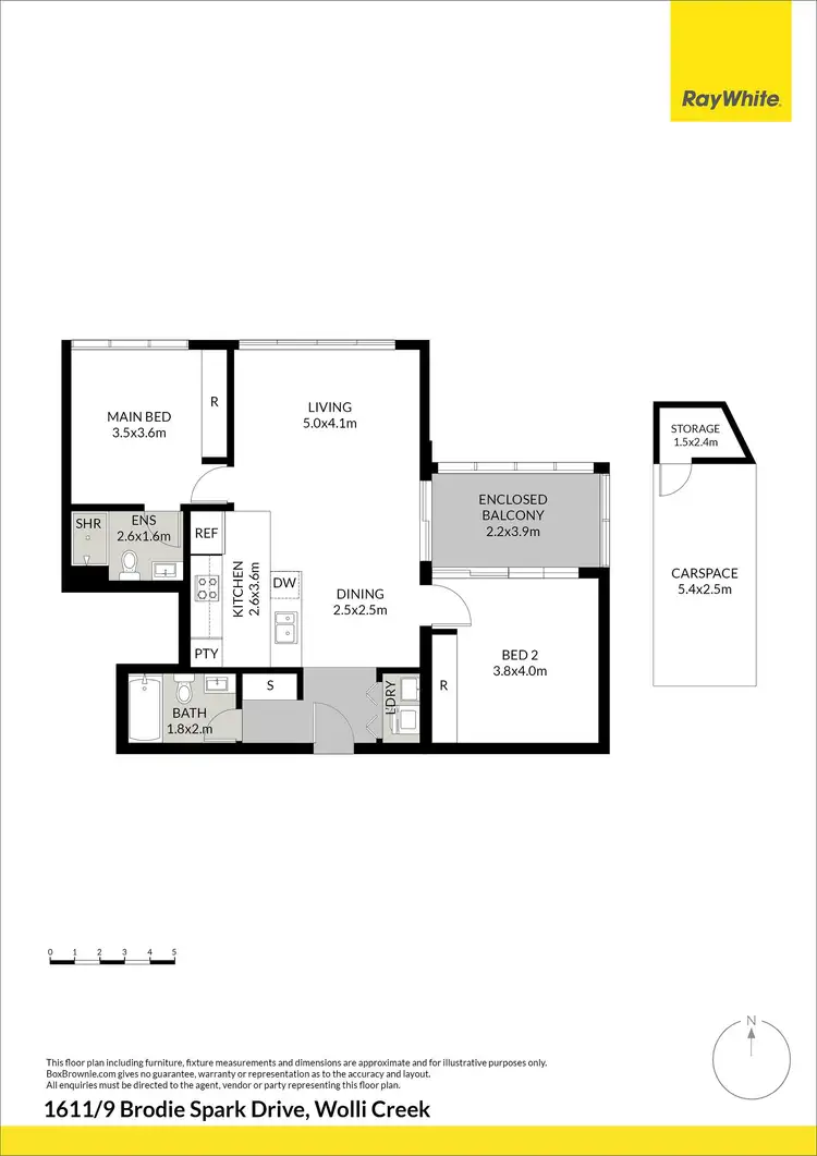 Floorplan of Homely apartment listing, 1611/9 Brodie Spark Drive, Wolli Creek NSW 2205