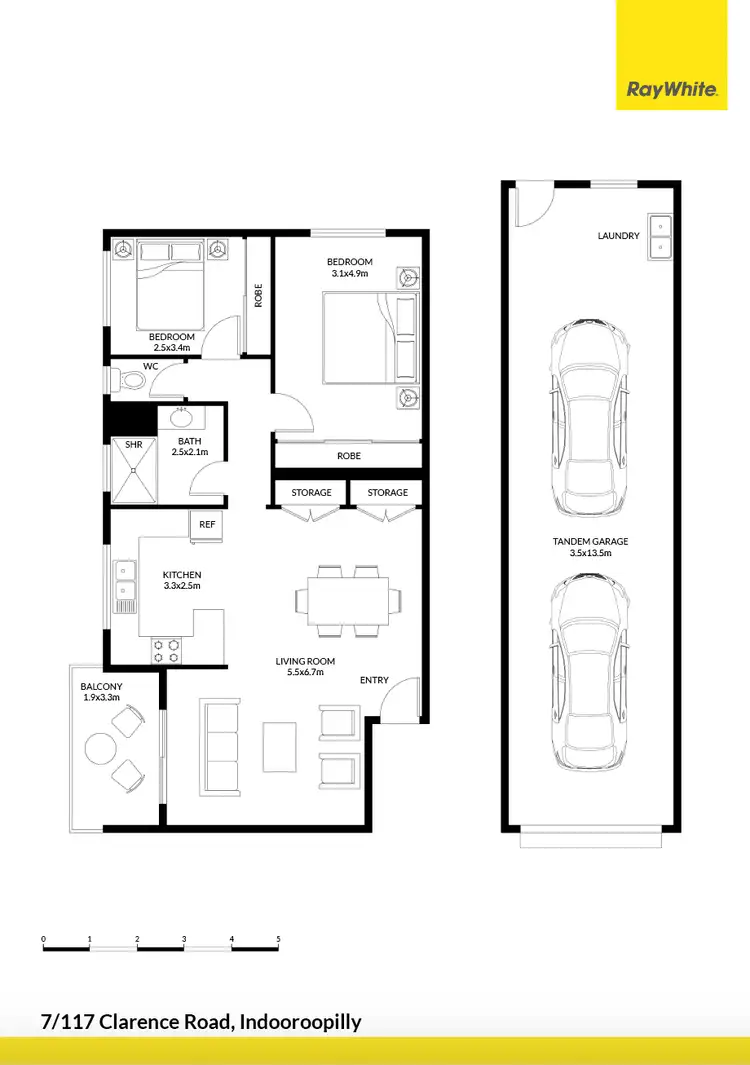 Floorplan of Homely unit listing, 7/117 Clarence Road, Indooroopilly QLD 4068