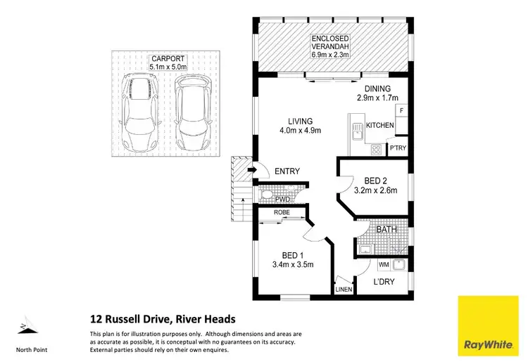 Floorplan of Homely house listing, 12 Russell Drive, River Heads QLD 4655