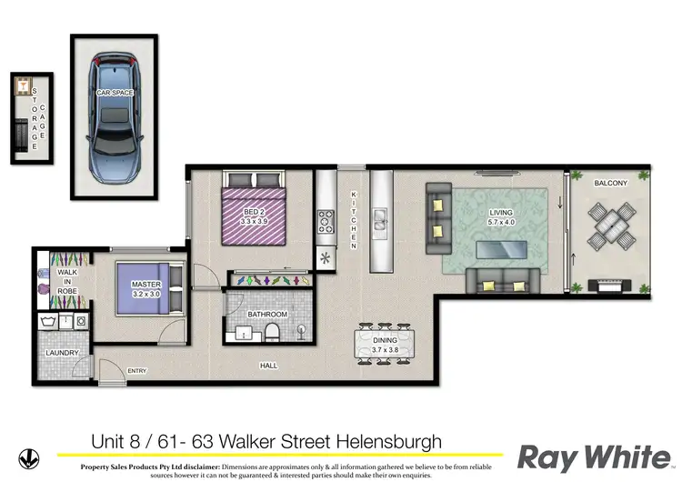 Floorplan of Homely unit listing, 8/61-63 Walker Street, Helensburgh NSW 2508