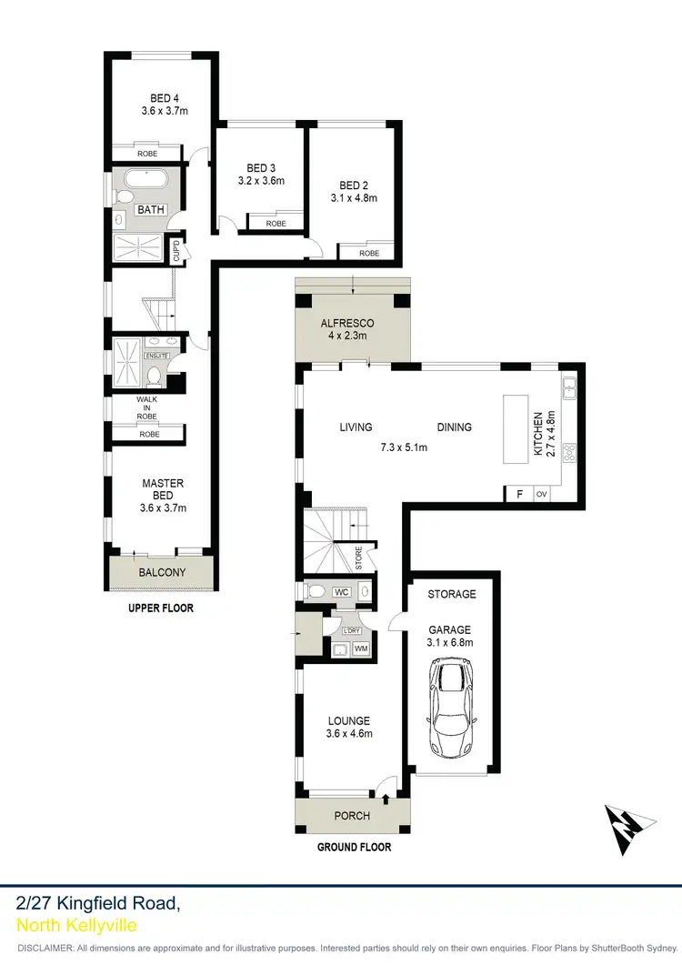 Floorplan of Homely semi-detached listing, 2/27 Kingfield Road, North Kellyville NSW 2155