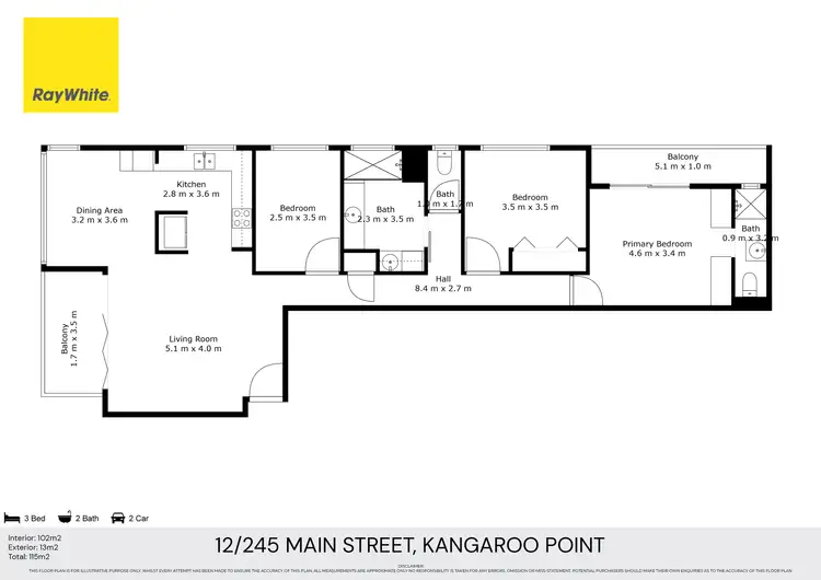 Floorplan of Homely apartment listing, 12/245 Main Street, Kangaroo Point QLD 4169