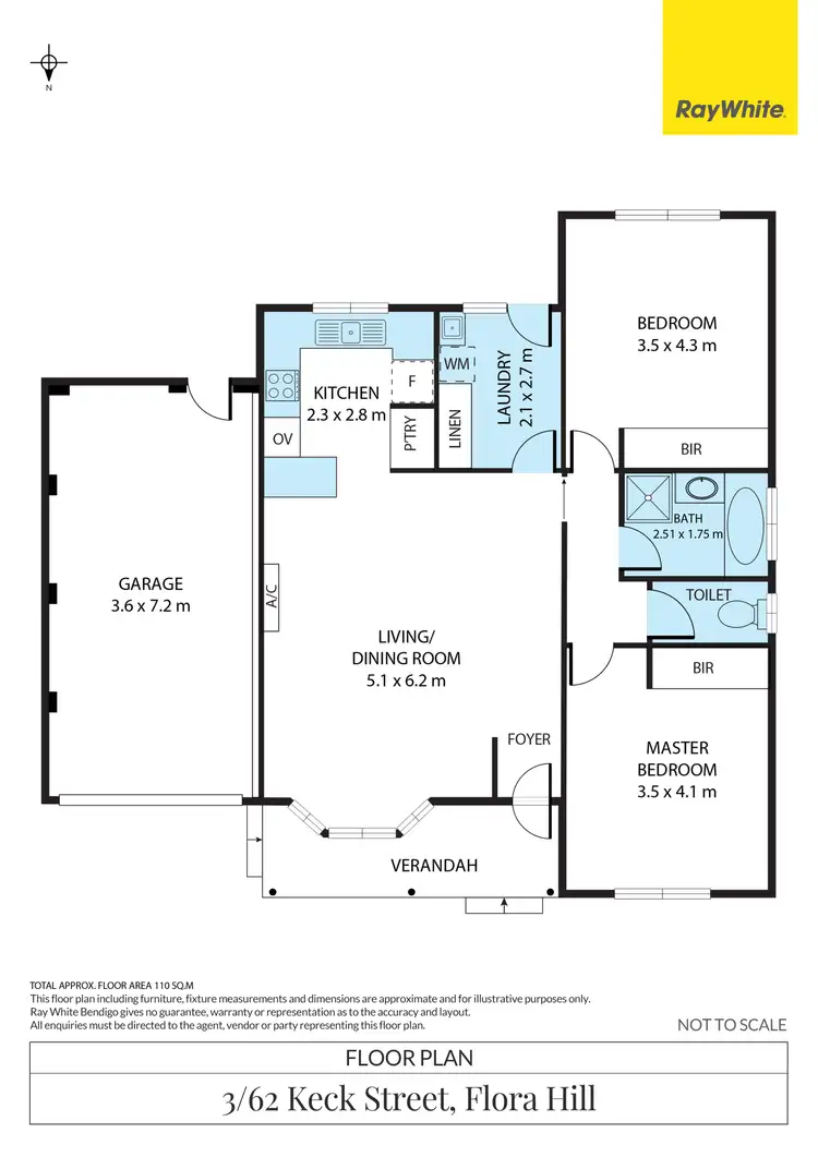 Floorplan of Homely unit listing, 3/62 Keck Street, Flora Hill VIC 3550