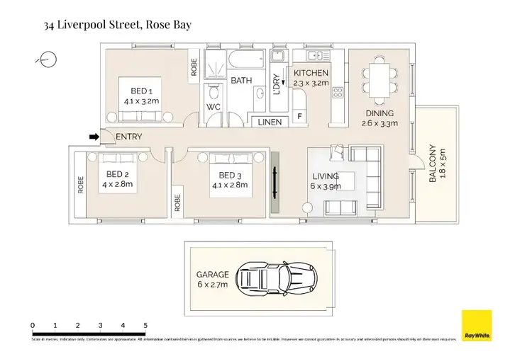Floorplan of Homely apartment listing, 5/34 Liverpool Street, Rose Bay NSW 2029