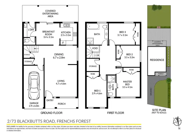 Floorplan of Homely semi-detached listing, 2/73 Blackbutts Road, Frenchs Forest NSW 2086