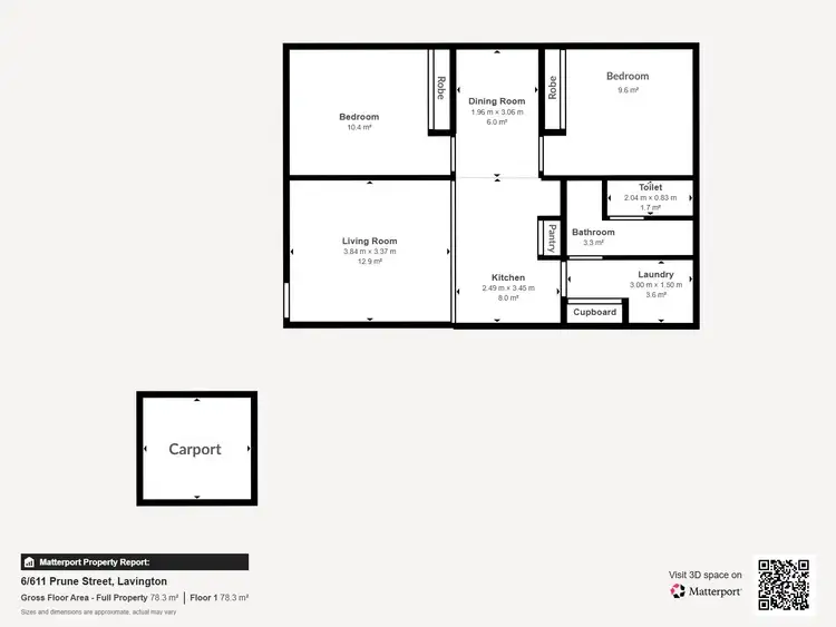Floorplan of Homely unit listing, 6/611 Prune Street, Lavington NSW 2641