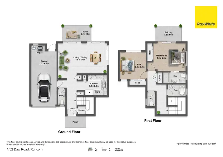 Floorplan of Homely townhouse listing, 1/52 Daw Road, Runcorn QLD 4113