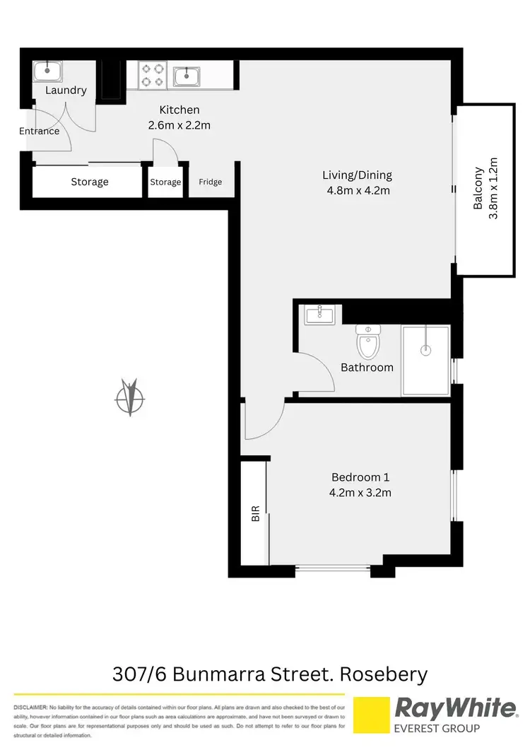 Floorplan of Homely apartment listing, 307/6 Bunmarra Street, Rosebery NSW 2018