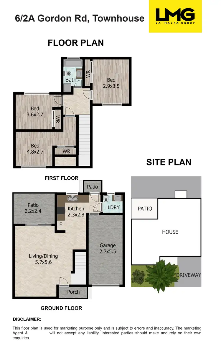 Floorplan of Homely townhouse listing, 6/2A Gordon Road, Auburn NSW 2144