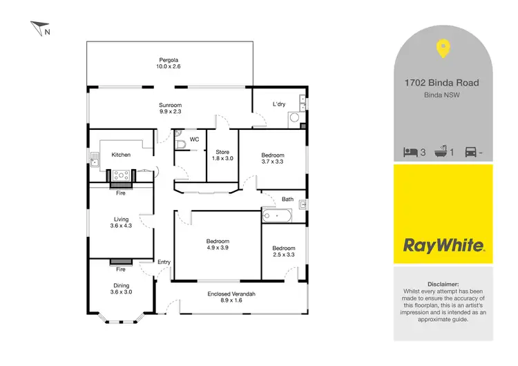Floorplan of Homely rural property listing, 1702 Binda Road, Binda via, Crookwell NSW 2583